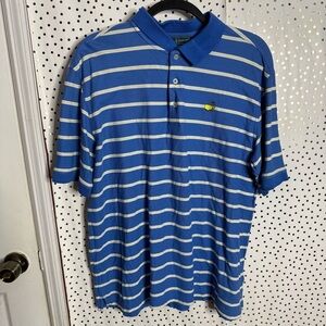 Masters Blue Striped Polo Shirt